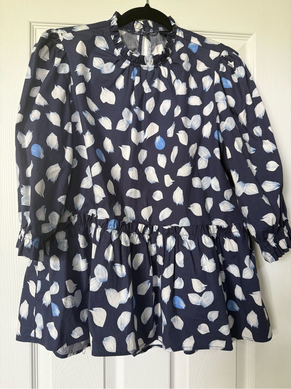 Women’s Navy Blue Floral Peplum Blouse